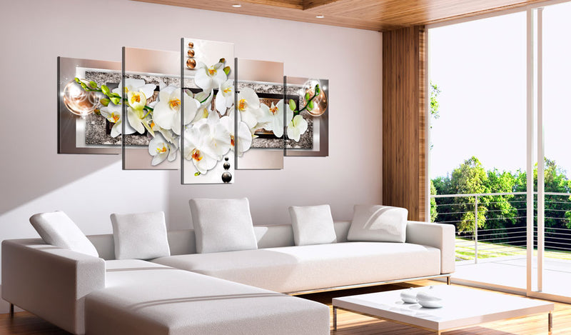 Quadro - Orchidea Bianca Astratta 100X50Cm Erroi-2