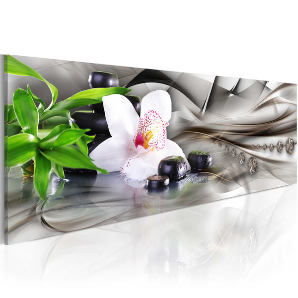 online Rahmen - Zen-Komposition - Bambus, Orchideen und Steine ​​120x40cm Erroi