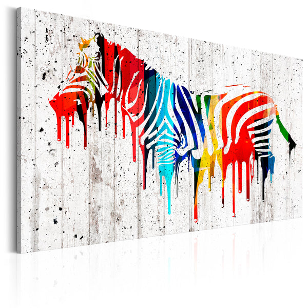 sconto Leinwandbild - Buntes Zebra Erroi