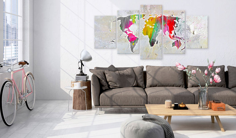 Quadro - Illustration Of The World 100X50Cm Erroi-2