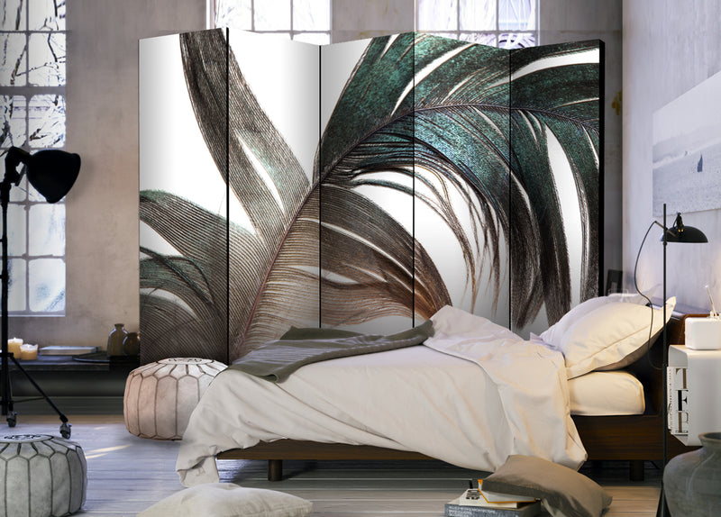 Paravento 5 Pannelli - Beautiful Feather II 225x172cm Erroi-2