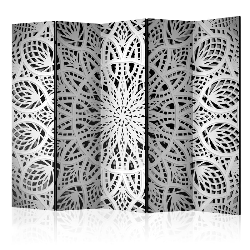 Paravento 5 Pannelli - White Mandala II 225x172cm Erroi-1