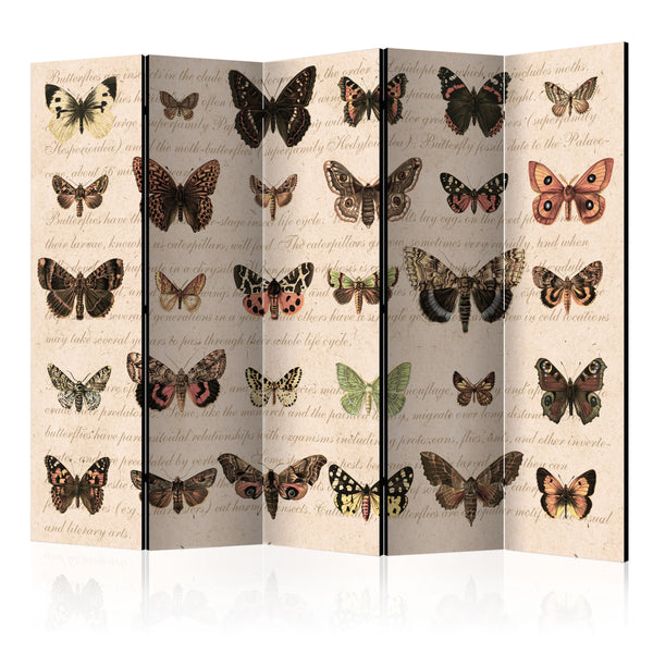 Paravento 5 Pannelli - Retro Style - Butterflies II 225x172cm Erroi online