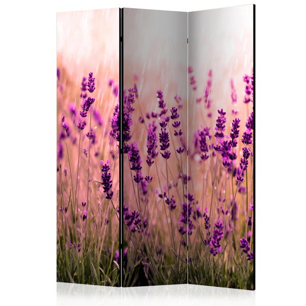 online Paravent 3 Paneele - Lavendel im Regen 135x172cm Erroi