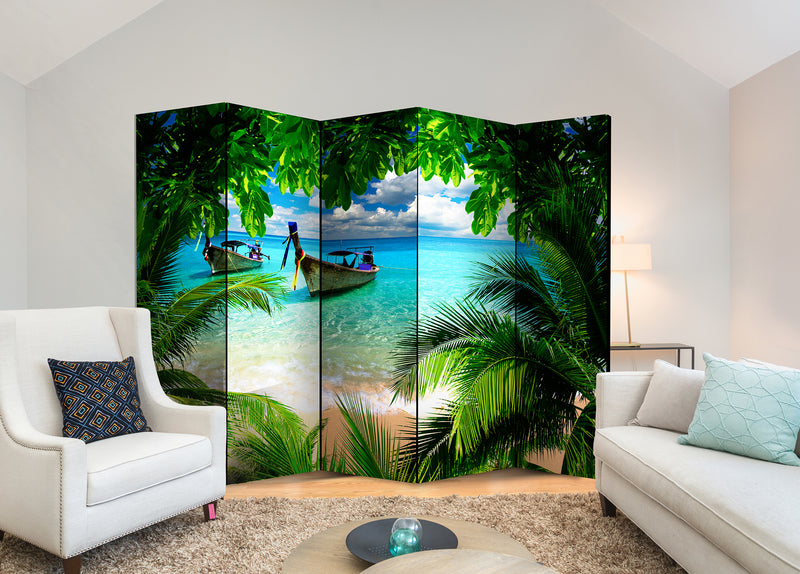 Paravento 5 Pannelli - Tropical Paradise II 225x172cm Erroi-2