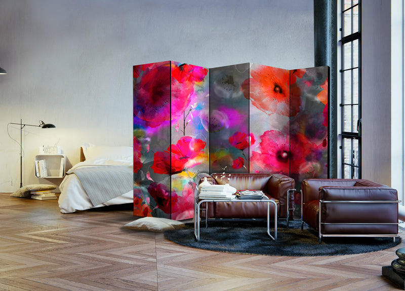 Paravento 5 Pannelli - Painted Poppies II 225x172cm Erroi-2