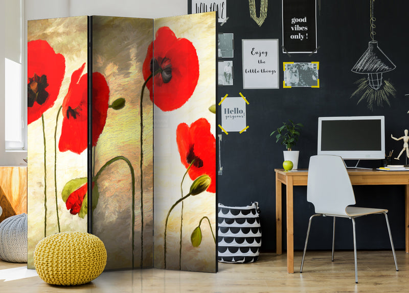 Paravento 3 Pannelli - Golden Field Of Poppies 135x172cm Erroi-2