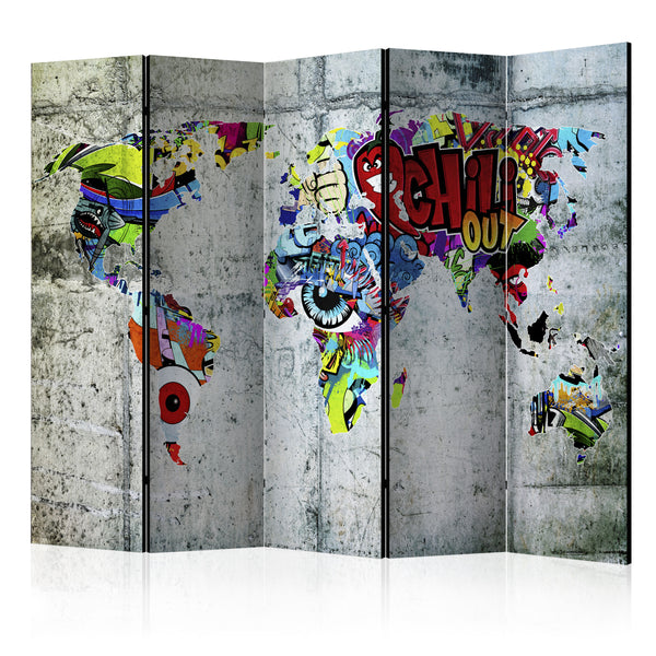 online Paravent 5 Panels - Graffiti World 225x172cm Erroi