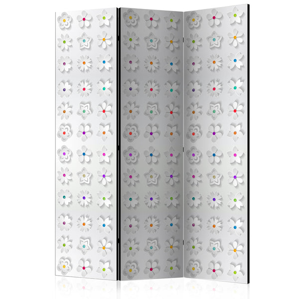 sconto Paravent 3 Paneele - Bunte Blumen I 135x172cm Erroi