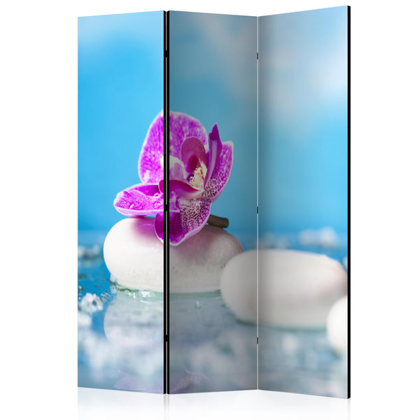 Paravento 3 Pannelli - Pink Orchid And White Zen Stones 135x172cm Erroi sconto