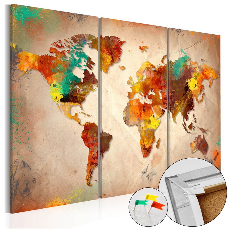 Quadro di Sughero - Painted World [Cork Map] 120x80cm Erroi-1