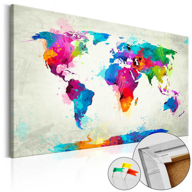 Quadro di Sughero - An Explosion Of Colors [Cork Map] 120x80cm Erroi-1