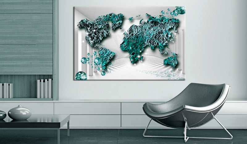 Quadro di Sughero - Sapphire Continents [Cork Map] 120x80cm Erroi-2