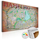 Quadro di Sughero - Hamburg [Cork Map] 120x80cm Erroi-1