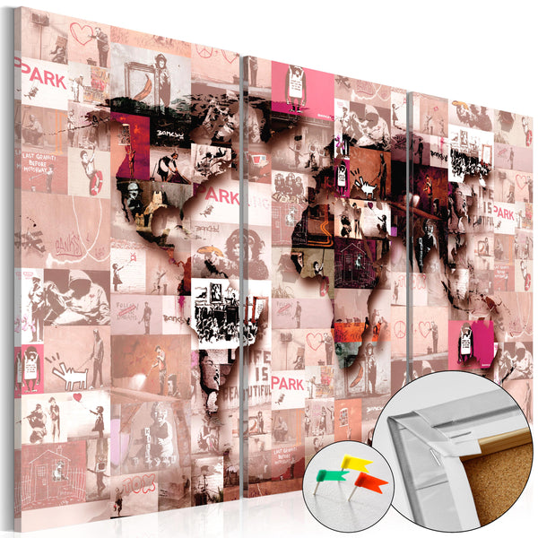 Korkbild - Banksy Graffiti Collage [Korkkarte] 120x80cm Erroi online