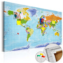 Quadro di Sughero - World Map - Countries Flags [Cork Map] 90x60cm Erroi-1