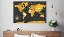 Quadro di Sughero - Golden World [Cork Map] 90x60cm Erroi-2