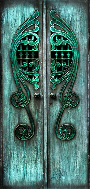 Carta da Parati Fotomurale per Porta - Emerald Gates 80x210 cm Erroi-2