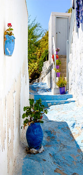 Carta da Parati Fotomurale per Porta - Blue Alley 70x210 cm Erroi-2