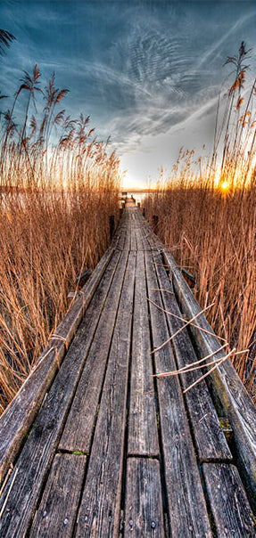 Carta da Parati Fotomurale per Porta - Pier On The Lake i 100x210 cm Erroi-2