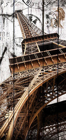 Carta da Parati Fotomurale per Porta - Eiffel Tower On Wood i 100x210 cm Erroi-2