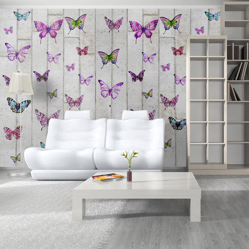 Fotomurale - Butterflies And Concrete 50X1000 cm Carta da Parato Erroi-1