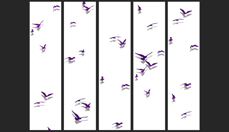 Fotomurale - Purple Birds 50X1000 cm Carta da Parato Erroi-2