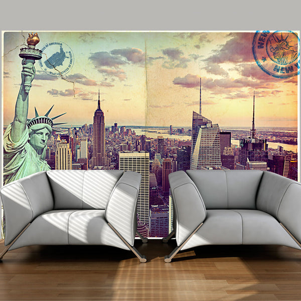 sconto Fototapete - Postkarte aus New York Wallpaper Erroi