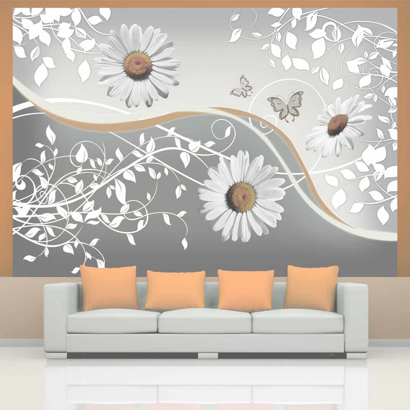 Fotomurale - Flying Daisies 300X210 cm Carta da Parato Erroi-1