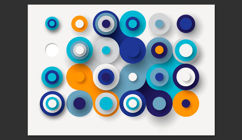 Fotomurale - Geometry Of Blue Wheels 300X210 cm Carta da Parato Erroi-2