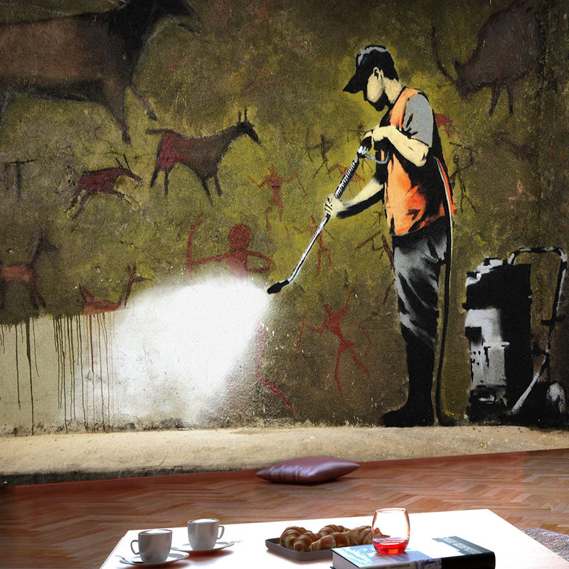 Fotomurale - Banksy - Cave Painting 300X210 cm Carta da Parato Erroi-1