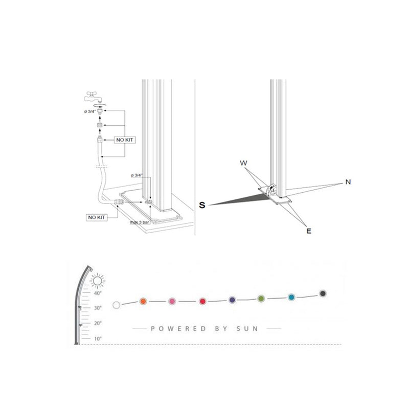 Doccia Solare da Giardino Temporizzatore e Lavapiedi Arkema Spring Top Line Perla Bianca-6