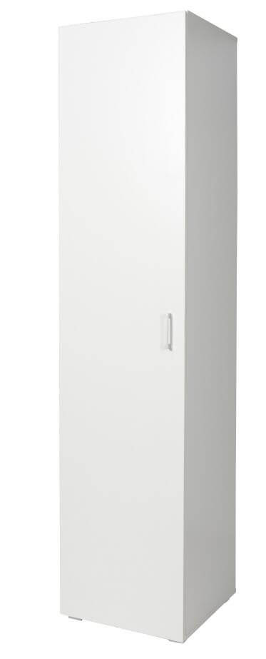 online Kleiderschrank 1 Tür 5 Regale 45 x 45 x 195 cm aus weißem MDF