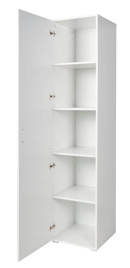 Armadio 1 Anta 5 Ripiani 45x45x195 cm in MDF Bianco-2