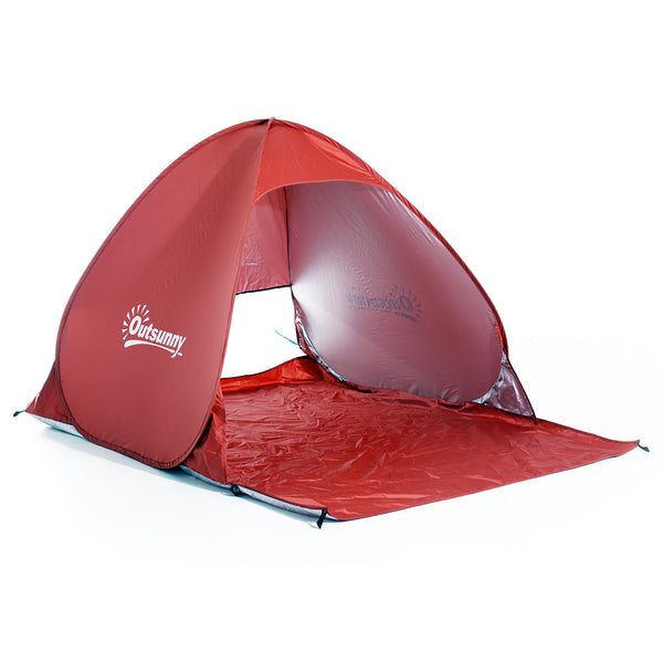 sconto Camping Strandzelt wasserdichte Pop-Up-Öffnung 150 x 200 x 115 cm rot