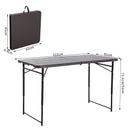 Tavolo da Campeggio Picnic Richiudibile a Valigetta in Polietilene 122x61x53/71,5 cm  Marrone-3