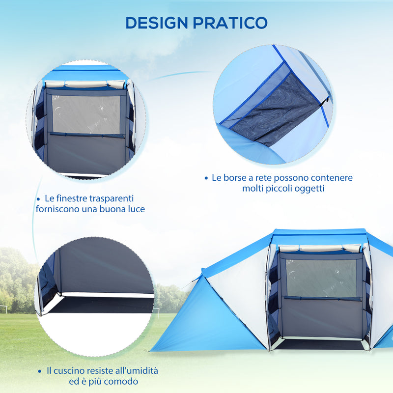 Tenda da Campeggio per 6 Persone 460x230x195 cm -6