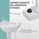 Lavabo Portatile da Campeggio 17L 51x33,5x103 cm con Ruote in HDPE  Grigio Chiaro-4