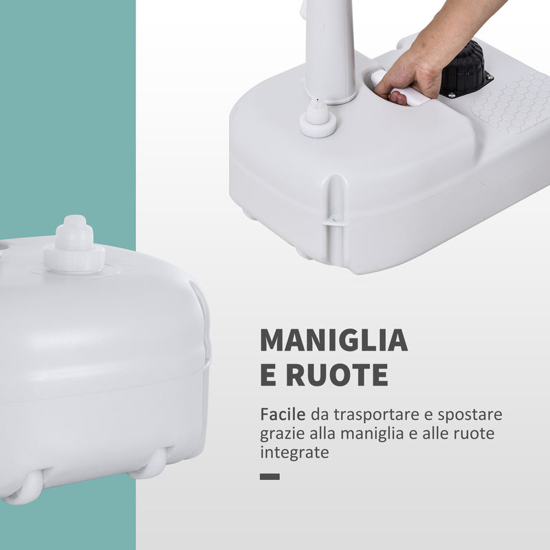 Lavabo Portatile da Campeggio 17L 51x33,5x103 cm con Ruote in HDPE  Grigio Chiaro-6