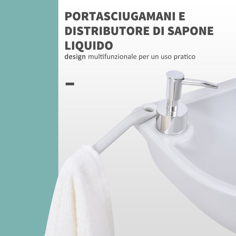 Lavabo Portatile da Campeggio 17L 51x33,5x103 cm con Ruote in HDPE  Grigio Chiaro-7