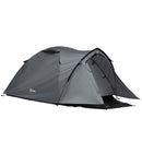 Tenda da Campeggio 4 Persone 325x183x130 cm con Vestibolo e Finestre Grigia-1