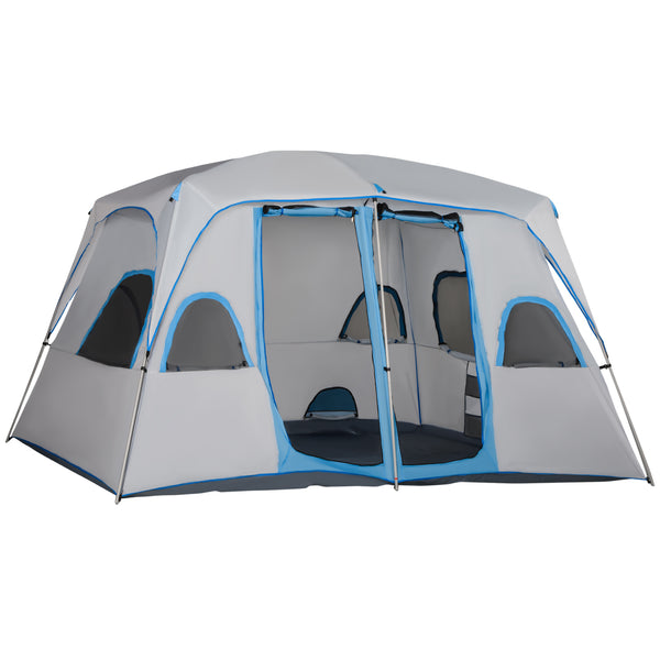 4-8 Personen Campingzelt 4 x 2,75 x 2,1 m aus grauem Taftstoff online