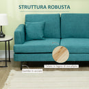 Divano 3 Posti 229x88x88 cm in Tessuto Verde-6