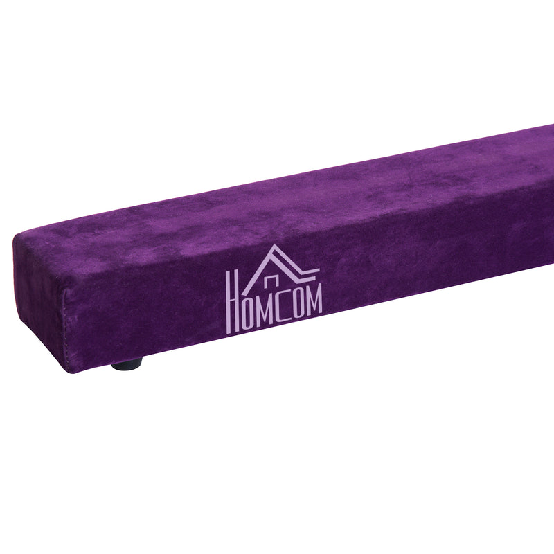 Trave da Ginnastica per Allenamento Imbottita in Legno Viola 240x10x6.5 cm -10