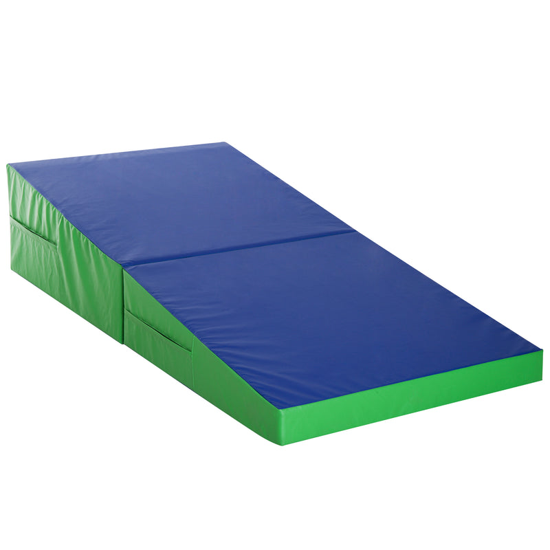 Materasso Training Pieghevole per Fitness Ginnastica Artistica Blu verde 180x90x40 cm -1