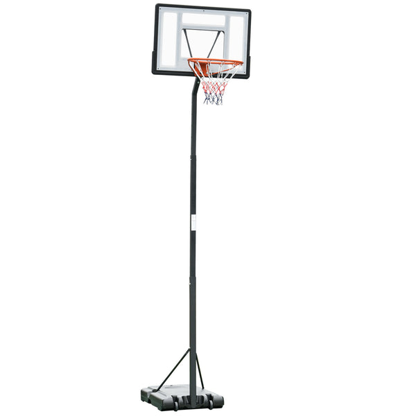 acquista Outdoor-Basketballkorb Höhenverstellbar 302-352 cm aus Stahl mit schwarzen Rädern