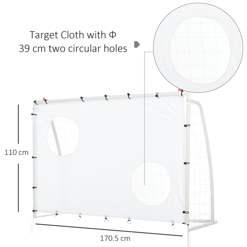 Porta da Calcio Portatile con Rete 180x62x121 cm  Bianca-7