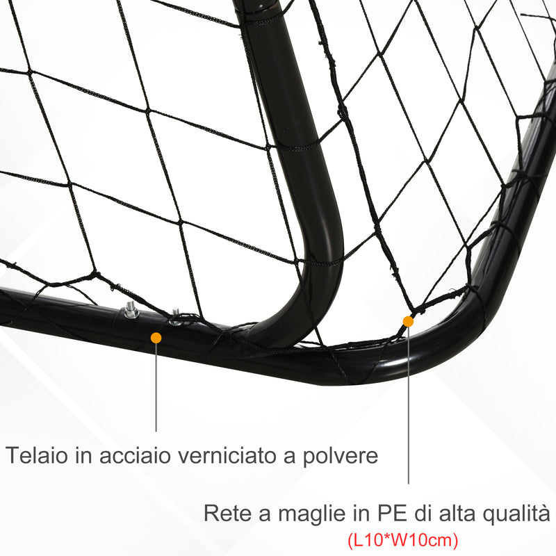 Porta da Calcio 2 in 1 con Rete 240x88x171,5 cm in Metallo -6