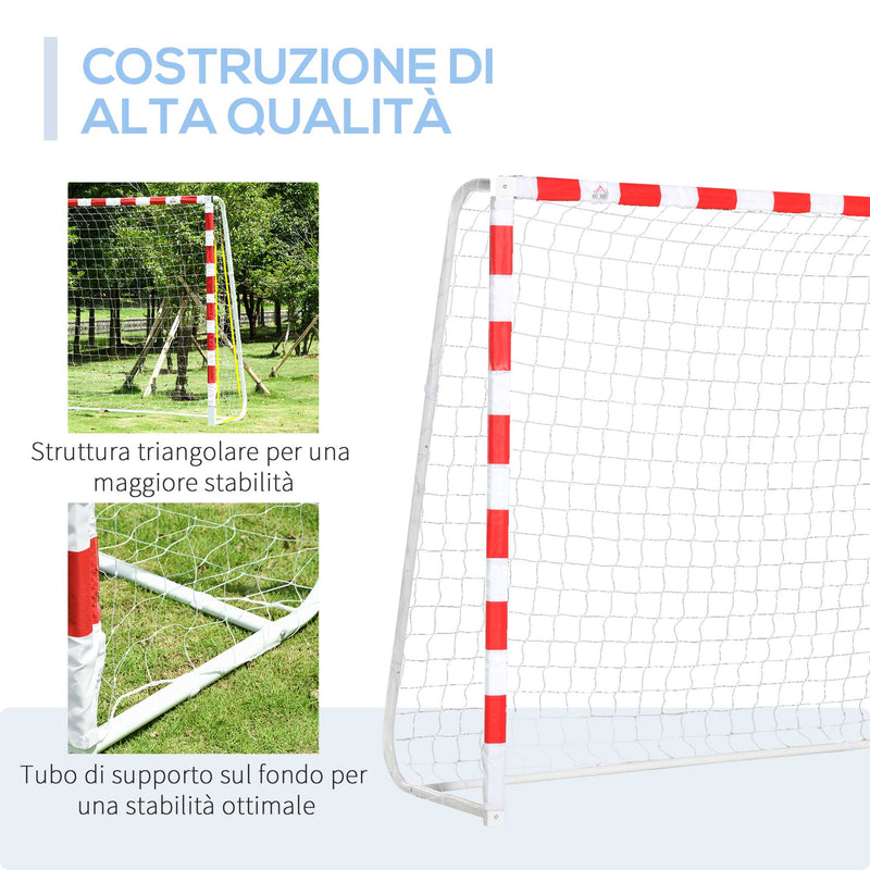 Porta da Calcio 302x83x201 cm in Plastica Bianca-5