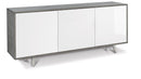 Mobile 3 Ante 177x74x41 cm Cemento/Bianco Lucido-1